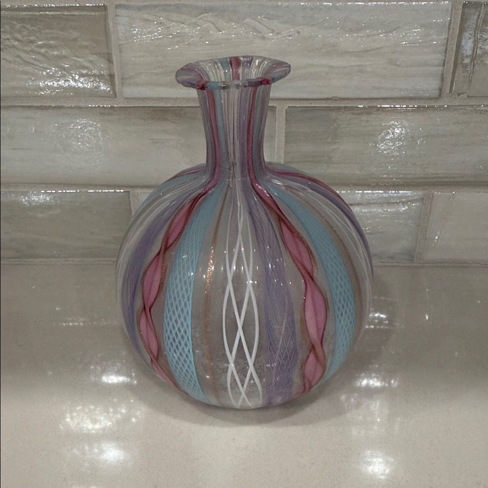Multicolor Swirl Glass  Small Vase